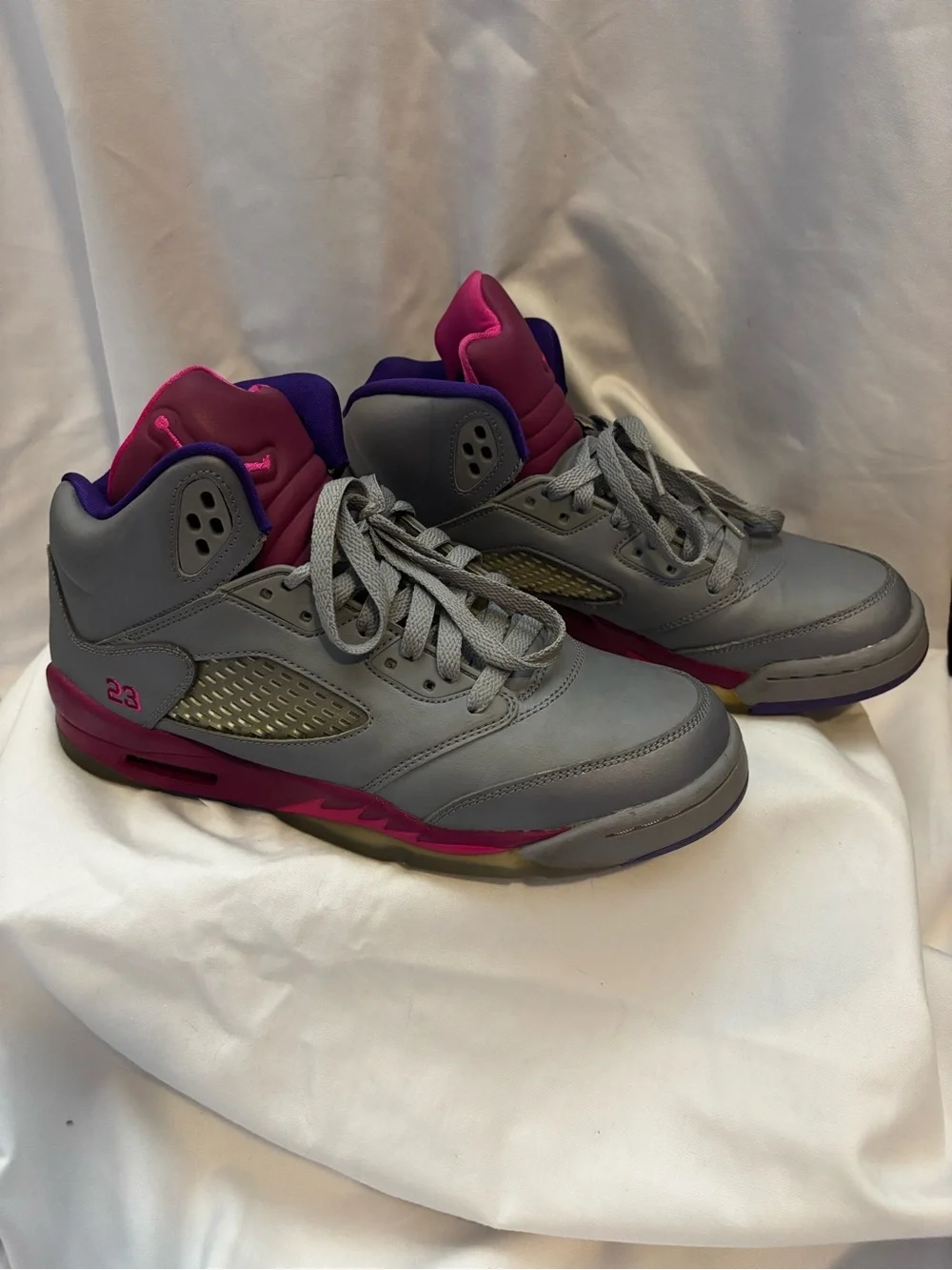 Nike Air Jordan 5 Retro Cement Grey Pink sneakers - Picture 3 of 9